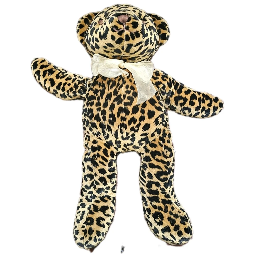 Bestever Leopard Cheetah Print Teddy Bear Plush Stuffed Animal 12" Vintage - Picture 2 of 3